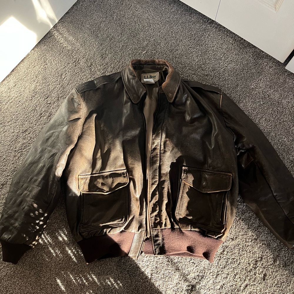 Vintage L.L.Bean brown leather jacket